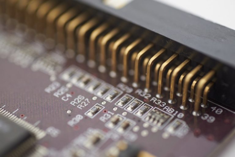 Circuit électronique en gros plan